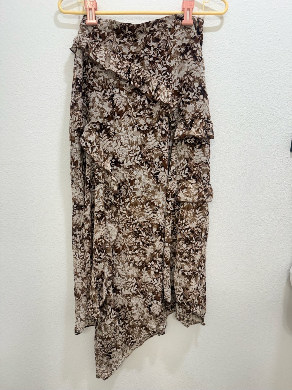 Cottagecore fairy Blu Pepper NWT Floral Asymmetrical Ruffle Skirt